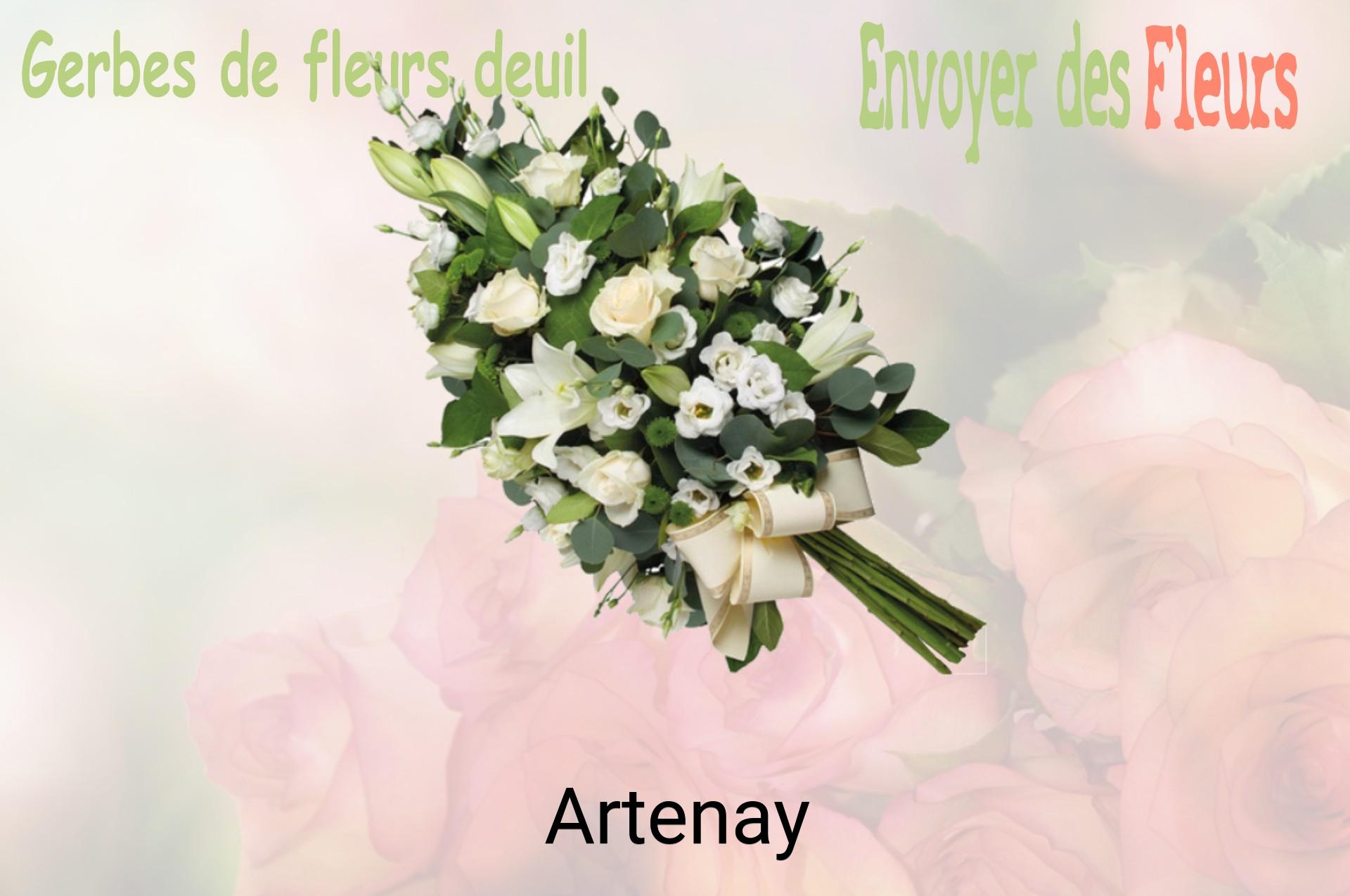 Gerbe de fleurs de deuil livrée à Artenay